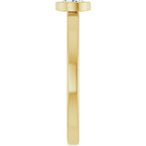14K Gold Oval Natural Diamond Solitaire Ring - Yellow Gold - view 4