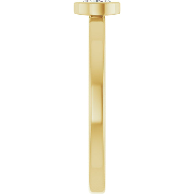 14K Gold Oval Natural Diamond Solitaire Ring - Yellow Gold - view 4