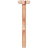 14K Gold Oval Natural Diamond Solitaire Ring - Rose Gold - view 4