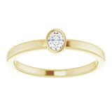 14K Gold Oval Natural Diamond Solitaire Ring - Yellow Gold - view 3