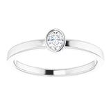 14K Gold Oval Natural Diamond Solitaire Ring - White Gold - view 3