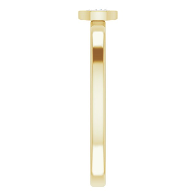 14K Gold Oval Natural Diamond Solitaire Ring - Yellow Gold - view 4