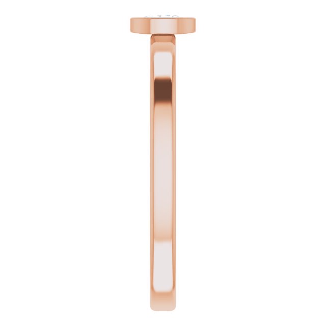 14K Gold Oval Natural Diamond Solitaire Ring - Rose Gold - view 5