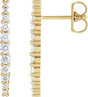 14K Gold Round Lab-Grown Diamond Accented Bar Earrings II - Yellow Gold
