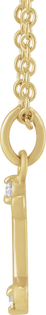 14K Gold Round Natural Diamond Accented Zodiac Necklace - Yellow Gold - view 2