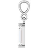 Platinum Straight Baguette Natural Diamond Solitaire Pendant - view 3