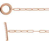 14K Gold Round Natural Diamond Accented Toggle Bracelet - Rose Gold