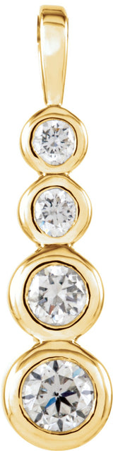 18K Gold Journey Graduated Bezel-Set Pendant - Yellow Gold