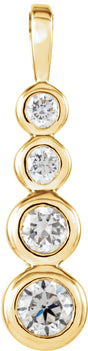 18K Gold Journey Graduated Bezel-Set Pendant - Yellow Gold