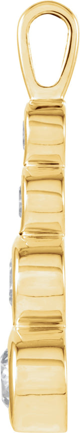 18K Gold Journey Graduated Bezel-Set Pendant - Yellow Gold - view 2