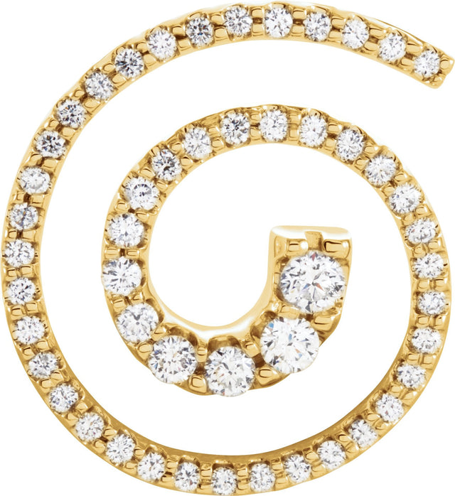 18K Gold Journey Spiral Pendant – 26x21.9mm - Yellow Gold