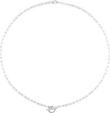 14K Gold Round Natural Diamond Accented Toggle Necklace - White Gold - view 3