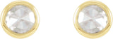 14K Gold Natural Diamond Round Bezel-Set Rose-Cut Stud Earrings - Yellow Gold - view 2