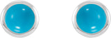 Platinum Natural Turquoise Round Bezel-Set Rose-Cut Stud Earrings - view 2