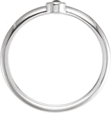 Platinum Round Natural Black Onyx Bezel-Set Stackable Ring - view 2