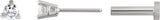 14K Gold Natural Diamond Round 3-Prong Press Fit Stud Earrings - White Gold