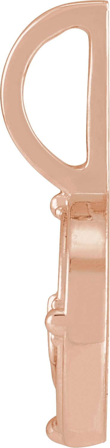 Men's 14K Gold Round Natural Diamond Element Pendant - Rose Gold - view 3
