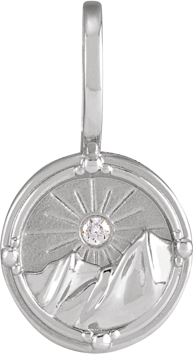 Men's Platinum Round Natural Diamond Element Pendant