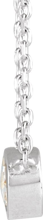 14K Gold Round Natural Diamond Rose-Cut Bezel-Set Necklace - White Gold - view 2