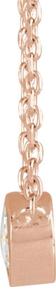 14K Gold Round Natural Diamond Rose-Cut Bezel-Set Necklace - Rose Gold - view 2