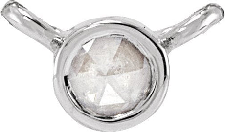 14K Gold Round Natural Diamond Rose-Cut Bezel-Set Necklace - White Gold