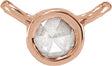 14K Gold Round Natural Diamond Rose-Cut Bezel-Set Necklace - Rose Gold