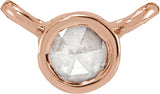 14K Gold Round Natural Diamond Rose-Cut Bezel-Set Necklace - Rose Gold