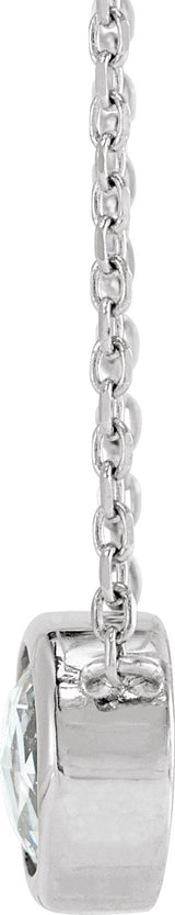 14K Gold Round Natural Diamond Rose-Cut Bezel-Set Necklace - White Gold - view 2
