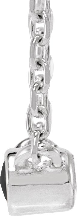 Platinum Round Natural Black Onyx Rose-Cut Bezel-Set Necklace - view 2