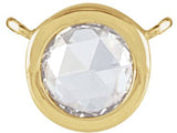 14K Gold Round Natural Diamond Rose-Cut Bezel-Set Necklace - Yellow Gold