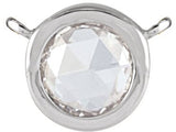 Platinum Round Natural Diamond Rose-Cut Bezel-Set Necklace