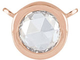 14K Gold Round Natural Diamond Rose-Cut Bezel-Set Necklace - Rose Gold