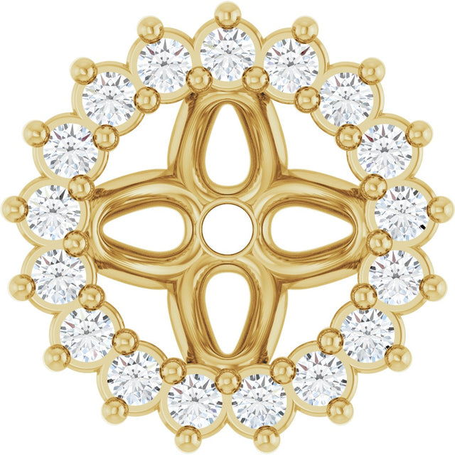 14K Gold Natural Diamond Accented Earring Jackets VI - Rose Gold - view 4