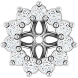 14K Gold Natural Diamond Accented Earring Jackets VI - White Gold