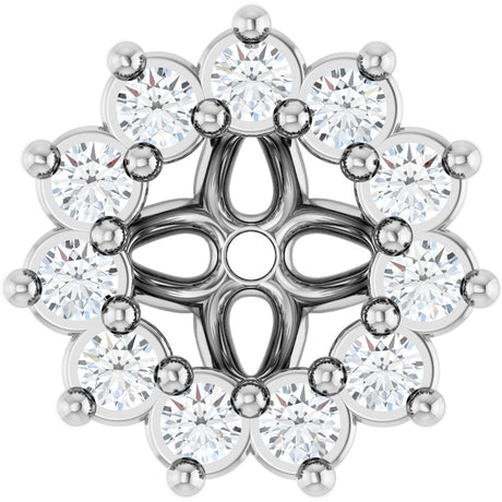 14K Gold Natural Diamond Accented Earring Jackets VI - White Gold