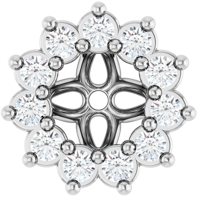 14K Gold Natural Diamond Accented Earring Jackets VI - White Gold