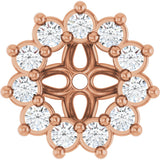 14K Gold Natural Diamond Accented Earring Jackets VI - Rose Gold