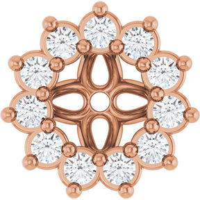 14K Gold Natural Diamond Accented Earring Jackets VI - Rose Gold