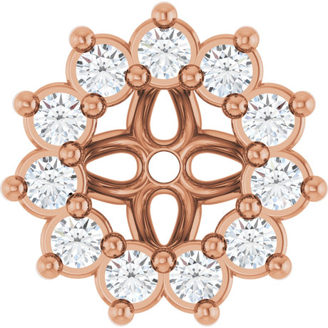 14K Gold Natural Diamond Accented Earring Jackets VI - Rose Gold