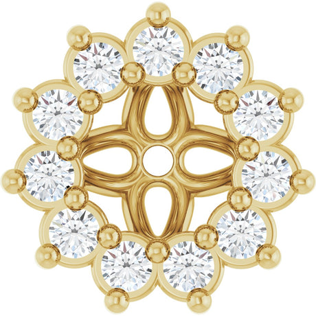 14K Gold Natural Diamond Accented Earring Jackets VI - Yellow Gold