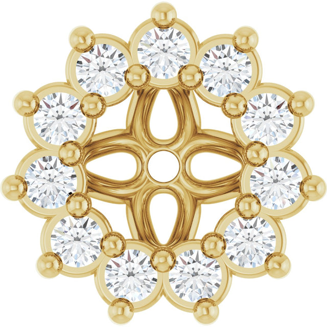 14K Gold Natural Diamond Accented Earring Jackets VI - Yellow Gold