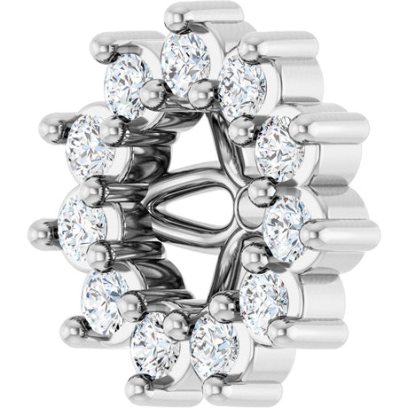 Platinum Natural Diamond Accented Earring Jackets III - view 2