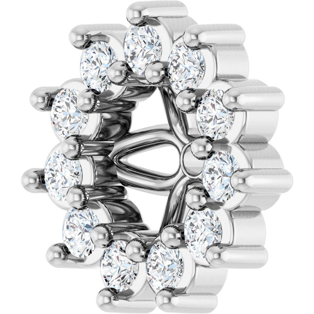 Platinum Natural Diamond Accented Earring Jackets III - view 2