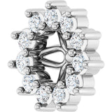 14K Gold Natural Diamond Accented Earring Jackets VI - White Gold - view 2