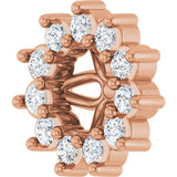 14K Gold Natural Diamond Accented Earring Jackets VI - Rose Gold - view 2