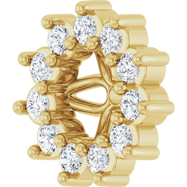 14K Gold Natural Diamond Accented Earring Jackets VI - Yellow Gold - view 2