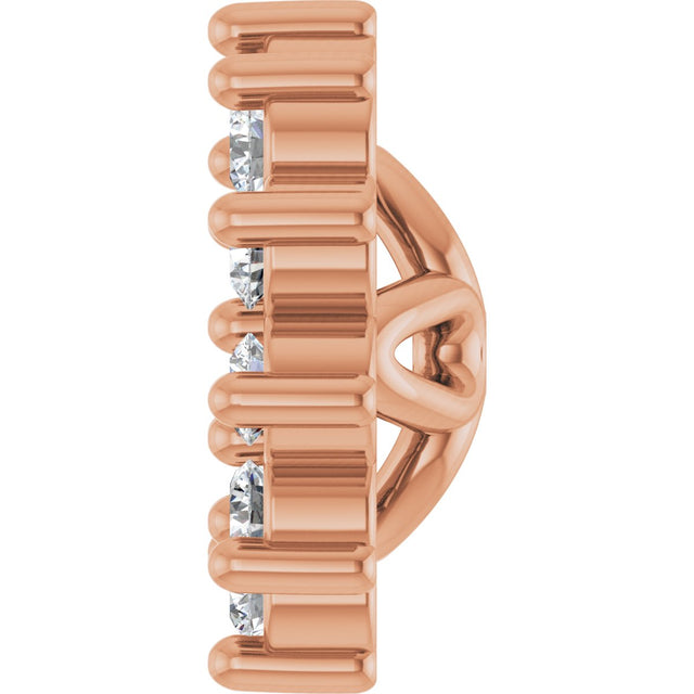 14K Gold Natural Diamond Accented Earring Jackets VI - Rose Gold - view 3