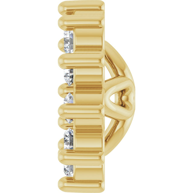 14K Gold Natural Diamond Accented Earring Jackets VI - Yellow Gold - view 3