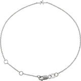 14K Gold Straight Baguette Natural Diamond Accented Link Bracelet - White Gold