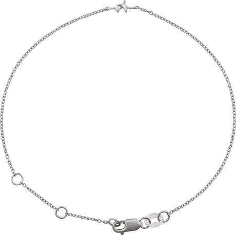 14K Gold Straight Baguette Natural Diamond Accented Link Bracelet - White Gold
